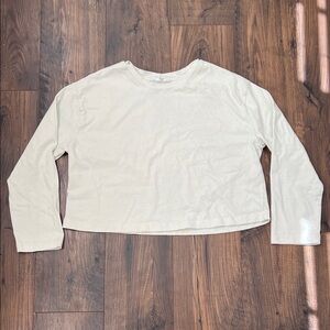 NWOT Double Zero Cream Long Sleeve Crop Top